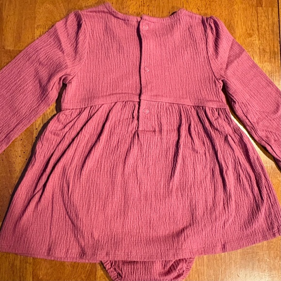 CARTERS Baby Girl Dress Long SleevesToddler Size 24M Pink Bodysuit Dress NEW - Picture 10 of 10